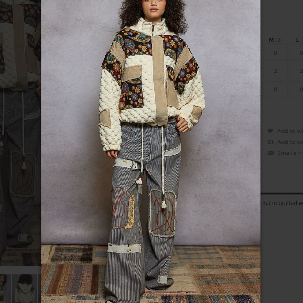 POL “ Aria “ POL Quilted Mock Neck Jacket with Jacquard Contrast 81 - Picture 4 of 4